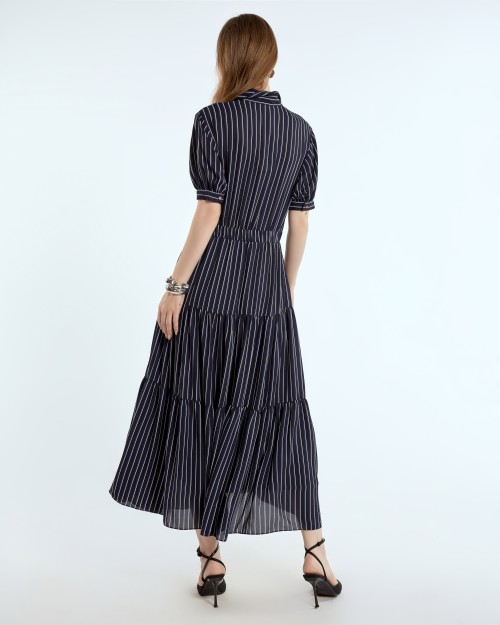 SIXDO Chiffon Flared Dress for Women
